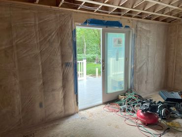 insulation and new door for addition