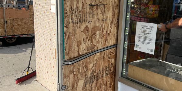 Liquor Store Breakin Wooden Board up Ventura California 