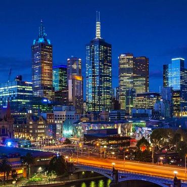 Melbourne at Night Federation Square