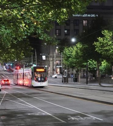 Melbourne Tram Ride At Night