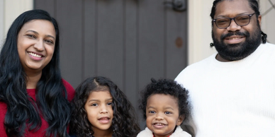 A family posing for a picture.