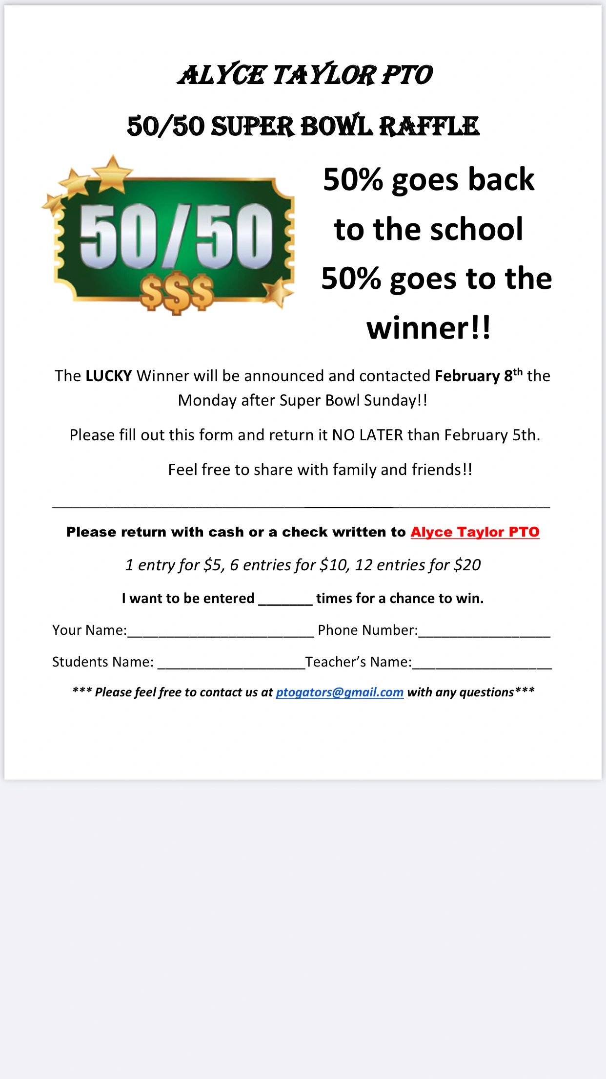 Super Bowl Raffle 