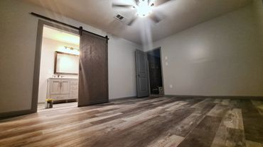 new barn door and flooring