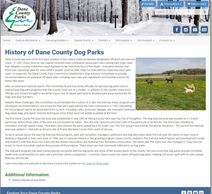 Screen capture of Dane County Parks web page:  "History of Dane County Dog Parks"