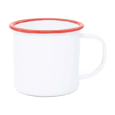 Pocillo Peltre Borde Rojo
