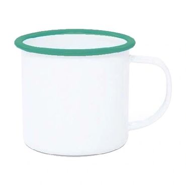 Pocillo Peltre Borde Verde Oscuro