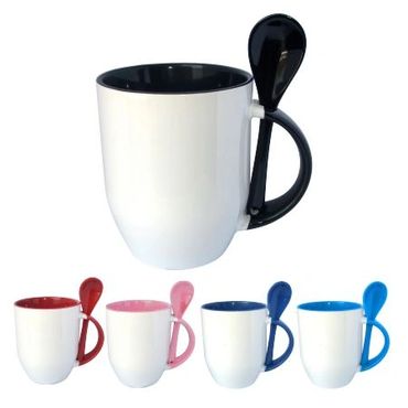 Mug Color Interno Oreja y Cuchara 10oz