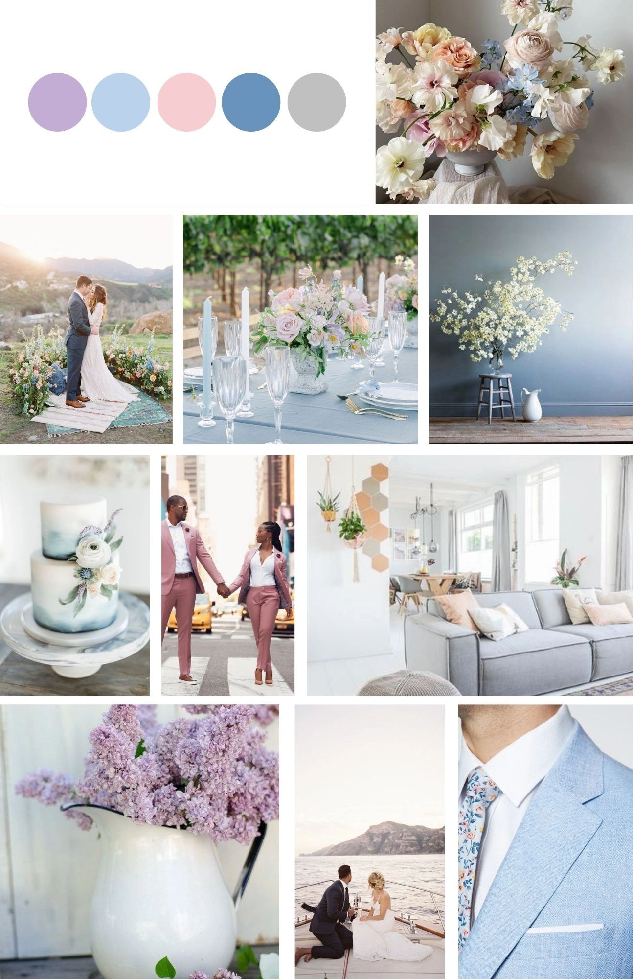 Wedding inspiration board for a Seattle Tiny Wedding. 