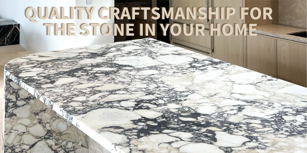 Natural Stone Viola marble kitchen island bench masterpiece. 