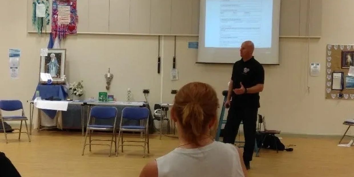 Our lead trainer Paul teaching our de-escalation and positive handling course to a primary school.
