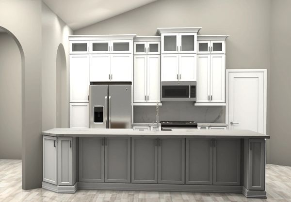3D kitchen design rendering for custom kitchen cabinets in Lake Mary, FL