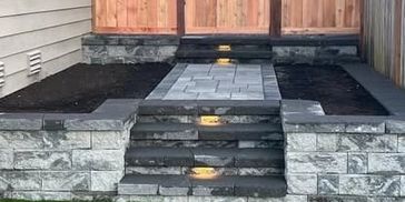Outdoor lighting installation, enhancing landscape aesthetics and security