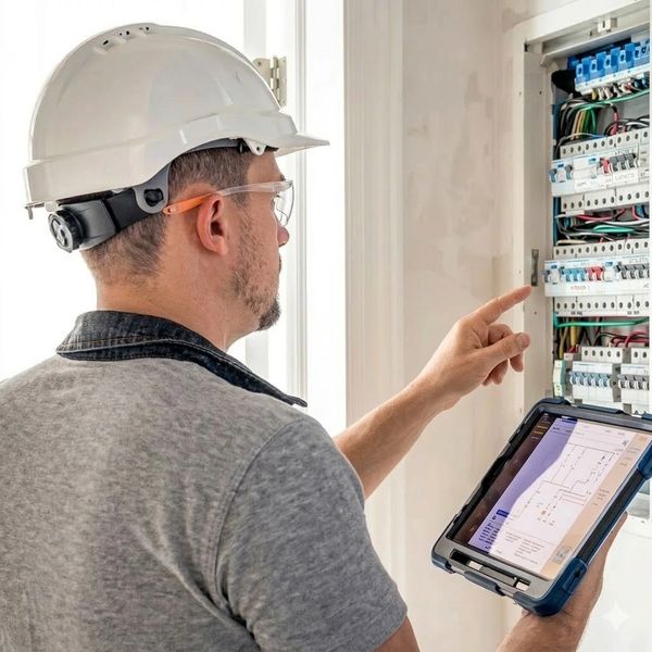Local Calgary Master Electrician installing an upgraded 200 amp Electrical Panel that  is permitted