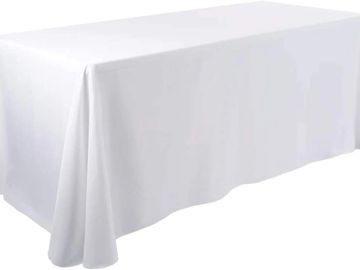 White Rectangular Table Linen.