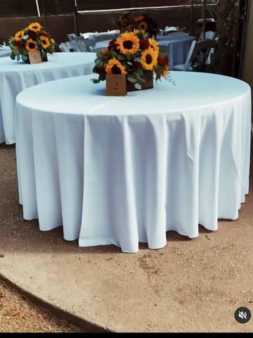 White Round Table Linen.