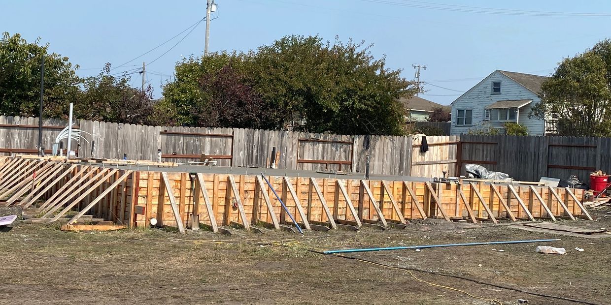 Foundation ready for the frame of the walls