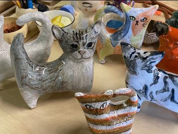 meow! clay cats have so much personality 