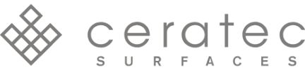 Ceratec Surfaces logo with an abstract geometric symbol.
