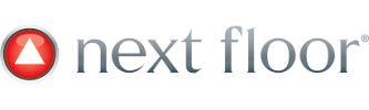 Next Floor company logo with red triangle icon.