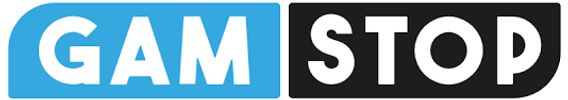 GamStop logo with blue and black background.