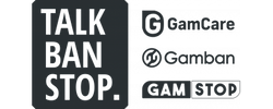 Logo with 'TALK BAN STOP' text and three icons representing questions and answers.