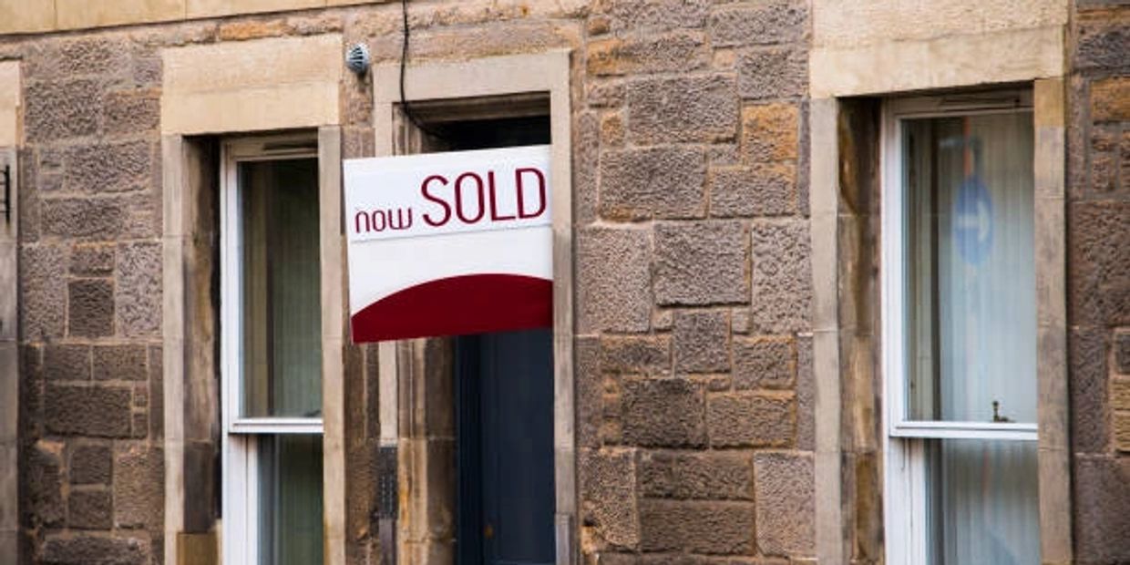 House in Yorkshire with a SOLD sign outside
