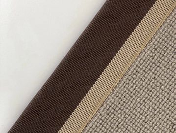 Close-up of fabric with brown, beige, and light gray colors.
