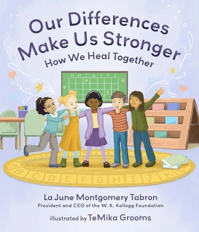Children of diverse backgrounds united under the theme of healing and strength through differences.
