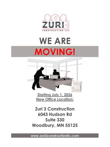 Zuri 3 Construction announcing office move.