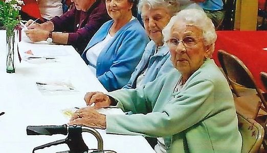 Seniors, women, walker, eating, lunch, Meals on Wheels, Strafford County