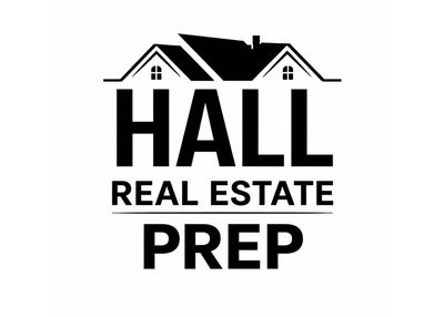 Logo for Hall Real Estate Prep featuring a house roof design.