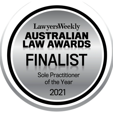 Lawyers Weekly Australian Law Awards Finalist Sole Practitioner of the Year 2021