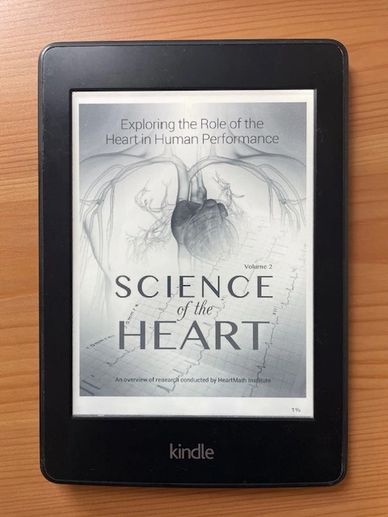 Kindle displaying Science of the Heart - Exploring the role of the heart in human performance
