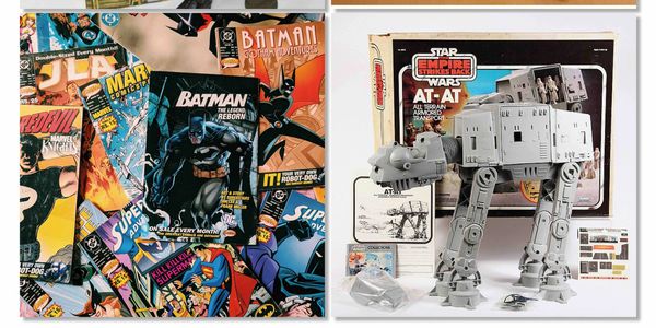 Selection of DC Comics in image 1, Image 2 shows at Star Wars Empire Strikes Back AT-AT Figure.