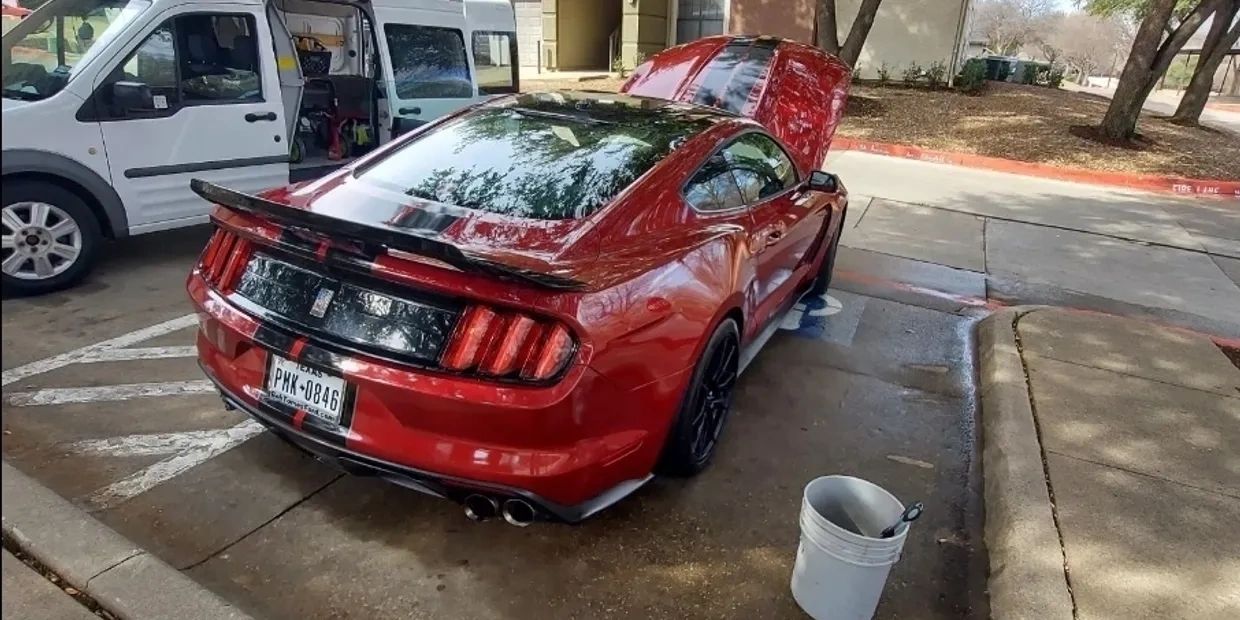 red drop top car detailby lg mobile detailing