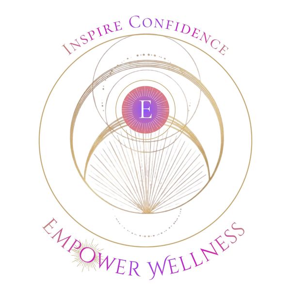 Logo with circular design and words Inspire Confidence, Empower Wellness.