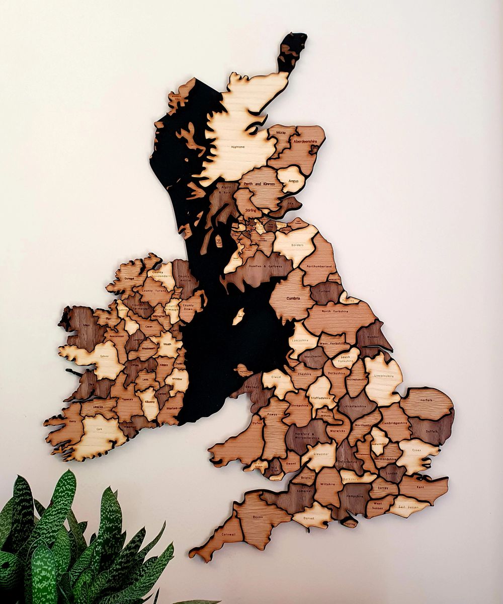 Wooden Map Country Wall Decor All countries , states, regions