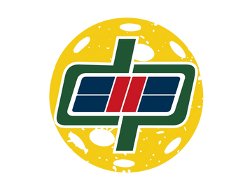 dinks pickleball logo with a pickleball