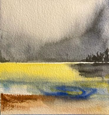 watercolor, landscape, abstract, impressionism