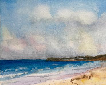 Watercolor, landscape, seascape, nautical, coastal