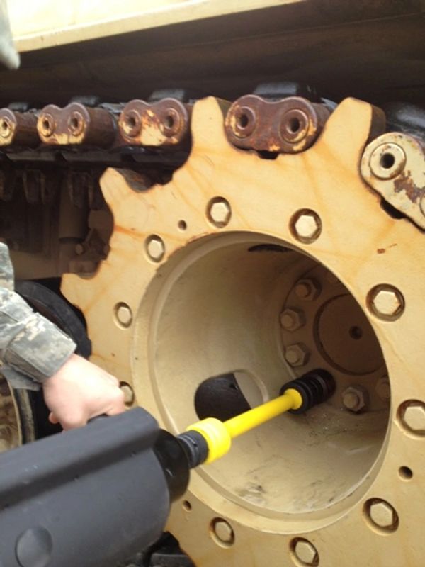 Military personel stated that they often had to use a tent pole for leverage to remove drive sprocke