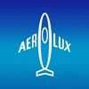 Stylized blue logo with a fish-shaped design and the word 'AEROLUX'.