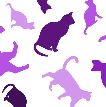 purple cat clipart