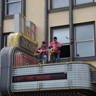 Wil Russoul on top of a theater