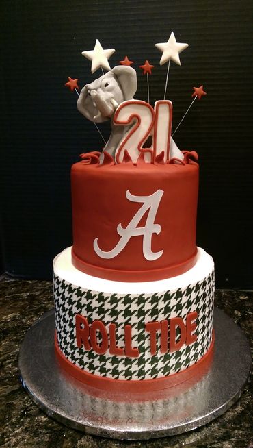 Roll Tide, Alabama University, elephant, red, birthday cake