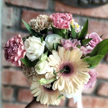 mix flowers bridal bouquet