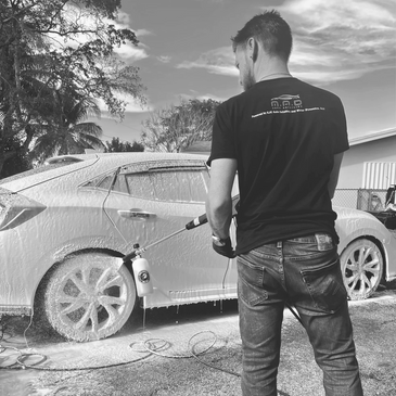 Foam Bath With a Foam Cannon During an Exterior Car Detailing by Owner Eric Croteau