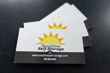 A visiting card of Sunshine Self Storage