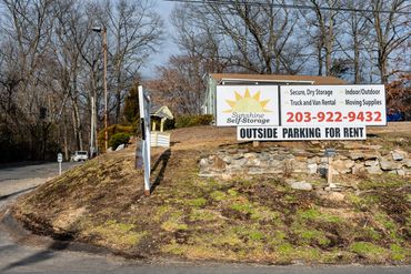 Organized sales storage inside a sunny warehouse

