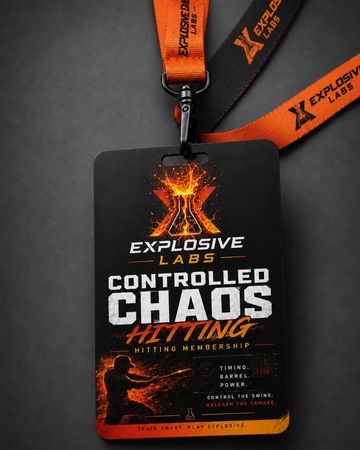 Explosive Labs controlled chaos hitting membership badge with fiery design.